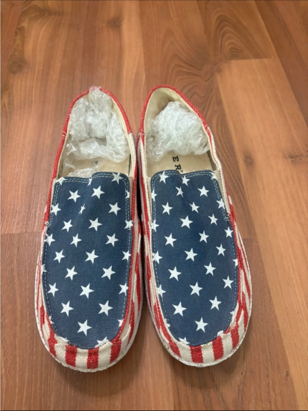 Roper Women's Stars & Stripes Slip-On Loafers in Blue, White & Red